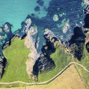 Top Down Print of Housel Bay Cliffs, Cornwall, England Top Down Print of Housel Bay Cliffs, Cornwall, England