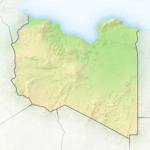 Libya Shaded Relief Map Print