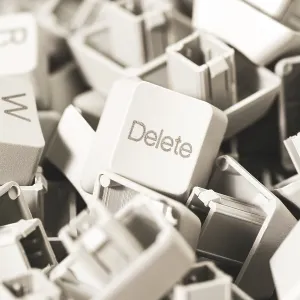 Macro View of Keyboard Keys, Focus on DELETE Key Print Macro View of Keyboard Keys, Focus on DELETE Key Print