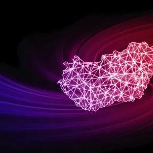 Karte von Ungarn, polygonales Netzlinienkarte. Karte von Ungarn, polygonales Netzlinienkarte.