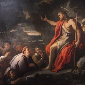 17th Century Print: Preaching of Saint John the Baptist 17th Century Print: Preaching of Saint John the Baptist