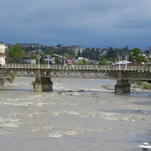 White Bridge over Rioni River, Kutaisi, Georgia Print White Bridge over Rioni River, Kutaisi, Georgia Print