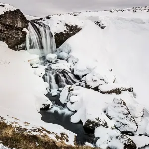 Sheep's Waterfall at Snow Print, West Iceland Sheep's Waterfall at Snow Print, West Iceland