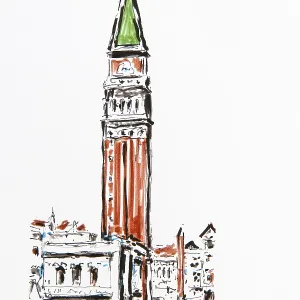 St Mark's Campanile Print, Venice Italy St Mark's Campanile Print, Venice Italy
