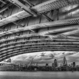 Steel Construction of the Blackfriars Bridge in London Print Steel Construction of the Blackfriars Bridge in London Print