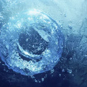 Underwater Bubble Ring Ascends towards the Sun Print Underwater Bubble Ring Ascends towards the Sun Print
