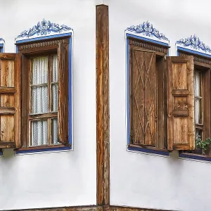 Windows of an Old House in Plovdiv Print, Bulgaria Windows of an Old House in Plovdiv Print, Bulgaria