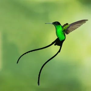 Black-billed Streamertail Print: A Colorful Bird of Jamaica