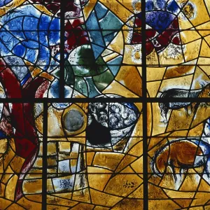 Ventana de Vidrio Soplado de Marc Chagall, Israel. Ventana de Vidrio Soplado de Marc Chagall, Israel.