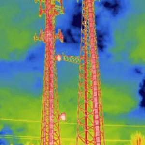 Cellular Communications Towers Print: Thermogram Image Cellular Communications Towers Print: Thermogram Image