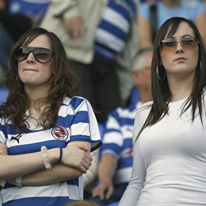 Two Reading fans enjoying the sunshine before the Fulham game