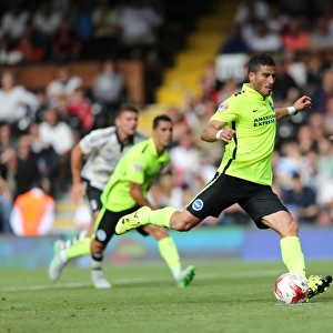 Brighton and Hove Albion's Tomer Hemed Scores Decisive Penalty in 2-1 Sky Bet Championship Win over Fulham (15/08/2015)