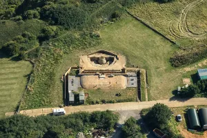 Prints of Capel Battery, a Second World War artillery battery, Kent, 2024 Aerial Views of England - Landscapes, Cities and Heritage from Above: Capel Battery Print, a Second World War artillery site in Kent