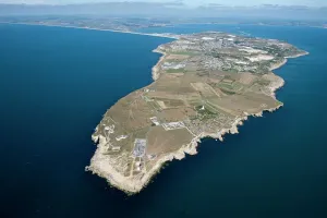Prints of Portland, Dorset. Aerial view of the island. SY6768/28 Dorset Prints: Isle of Portland Aerial Print