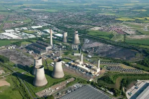Prints of Didcot Power Station, Oxfordshire. Aerial view from June 2013, after decomissioning. SU5191/9 Oxfordshire Prints: Didcot Power Station Aerial Print, Oxfordshire