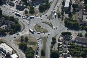Prints of Headington Roundabout, Oxford. Aerial view in 2015 England from the Air - Landscapes, Cities and Heritage: Print of Oxford's Headington Roundabout Aerial View