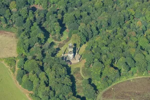 Prints of Rockingham Mausoleum, a cenotaph in Wentworth Park in memory of Charles Wentworth, Second Marquis of Rockingham, Rotherham, 2024 England from the Air - Landscapes, Cities and Heritage: Rockingham Mausoleum Print, a photograph of a cenotaph in Wentworth Park