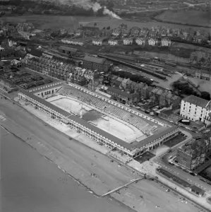 Prints of St Leonards Lido, Hastings (now demolished). Photographed in July 1962. Aerofilms Collection England from the Air - Landscapes, Cities and Heritage: St Leonards Lido Print, July 1962
