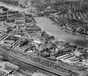 Prints of EAW001428 ENGLAND (1946). The Gas Light and Coke Co Gas Works and Battersea Power Station, Nine Elms, 1946 Aerial Views of England - Landscapes, Cities and Heritage from Above: Print of Gas Works and Battersea Power Station