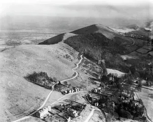 Malvern Hills Print: Aerial view of Upper Colwall