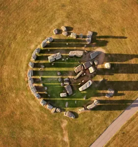 Prints of STONEHENGE, Wiltshire. Aerial view Aerial View Prints: Stonehenge Aerial View Print