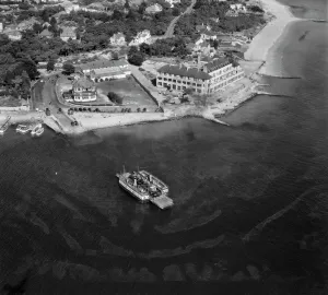Prints of The Studland Ferry underway in the mouth of Poole Harbour, Sandbanks, Dorset Dorset Prints: Print of the Studland Ferry in Poole Harbour, Dorset
