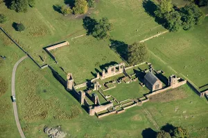 Prints of Ruins of Bradgate House, Leicestershire, 2024 Aerial Views of England - Landscapes, Cities and Heritage from Above: Ruins of Bradgate House Print, Aerial View
