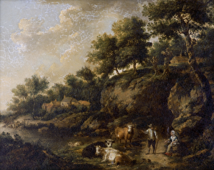 Antoniessen - Landscape with Cowherd K040878 Antoniessen - Landscape with Cowherd K040878