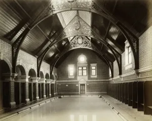 Print of Westbury Public Baths interior, men's swimming pool