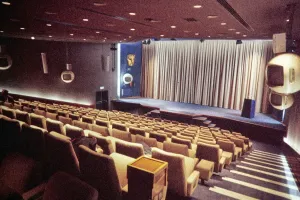 Theatres Prints: BAFTA Auditorium Print: Spherical Decca Monitors in a London Theatre