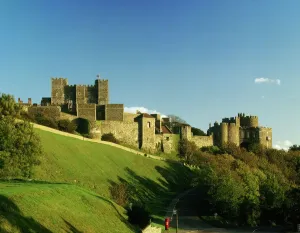 Prints of DOVER CASTLE, Kent. General view of the castle from the south west Kent Prints: Dover Castle Print - South West General View