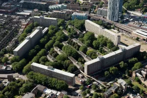 Heygate Estate Print, 1974 Neo-Brutalist Development in London