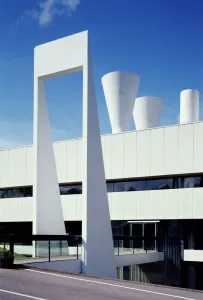 Prints of British Gas Research Station, Station Road, Killingworth, North Tyneside. Exterior view from the north-east. Photographed in 2003 Brutalist Architecture Prints: British Gas Research Station Print, Exterior View
