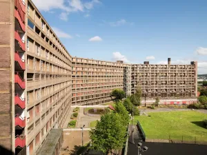 Prints of Park Hill, Sheffield, South Yorkshire. Constructed 1957-60. Exterior, general view of the estate Brutalist Architecture Prints: Print of Park Hill Estate, exterior general view