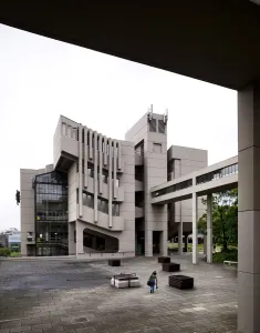 Prints of Roger Stevens Building, Leeds University, Leeds, West Yorkshire. General view of the exterior Brutalist Architecture Prints: Roger Stevens Building Print, Exterior View