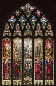 Prints of All Saints Church, Leek Road, Hanley, Stoke-on-Trent, Staffordshire. Interior, detail view of the east window Staffordshire Prints: Print of All Saints Church East Window Detail