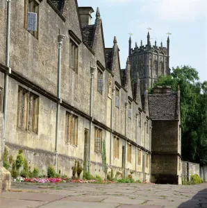17th Century Almshouses Print, Chipping Campden