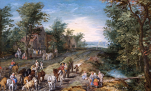 Brueghel - Road Scene with Travellers and Cattle N070595 Brueghel - Road Scene with Travellers and Cattle N070595