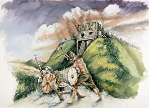 Cynric fighting the Britons at Old Sarum in 552 AD J030101 Cynric fighting the Britons at Old Sarum in 552 AD J030101