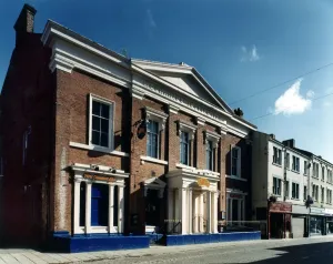 Print of the 1854 Mechanics Institute building in Darlington