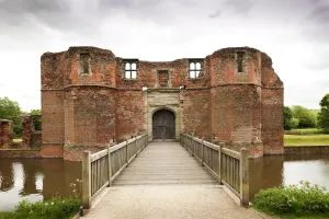 Prints of KIRBY MUXLOE CASTLE, Leicestershire. The gatehouse from the north west Leicestershire Prints: Kirby Muxloe Castle Print: North West Gatehouse