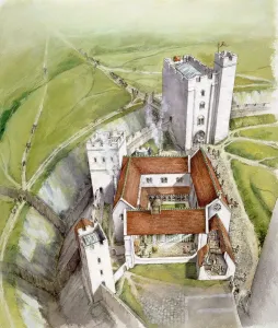 Palace Prints: Old Sarum Aerial View Print