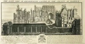 Prints of KENILWORTH CASTLE, Warwickshire. The East View of Kenilworth Castle in the County of Warwick'. Engraving by Samuel and Nathaniel BUCK, 1729 Warwickshire Prints: Kenilworth Castle East View Print, 1729 Engraving