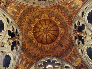 Prints of ST MARYs CHURCH, Studley Royal, North Yorkshire. Interior detail of the ceiling above the altar Victoriana Prints: Print of St Mary's Church ceiling detail
