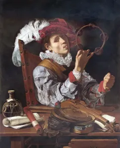 Prints of APSLEY HOUSE, London. A Musician circa 1610 by Cecco del CARAVAGGIO previously known as The Conjurer WM 1547-1948 Related Prints: Caravaggio Print - A Musician