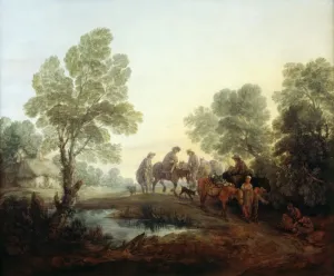 Print of a woman carrying goods on her head, likely heading to market