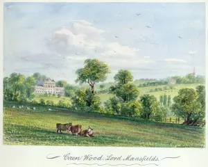Prints of KENWOOD HOUSE, Hampstead Lane, Highgate, London. Caen Wood, Lord Mansfields (1850) by C H MATTHEWS. Watercolour. MAYSON BEETON COLLECTION Painting Prints: Caen Wood Landscape Print