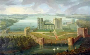Prints of KENILWORTH CASTLE, Warwickshire. 18/19th century copy of a fresco painting dated 1620, featuring Kenilworth Castle Warwickshire Prints: 18th/19th Century Print of a 1620 Kenilworth Castle Fresco