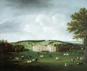 Prints of AUDLEY END HOUSE, Saffron Walden, Essex. Audley End and the Ring Hill Temple c1788 by William TOMKINS (1730-92) Essex Prints: Audley End House Print
