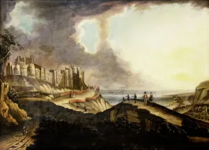 Prints of WALMER CASTLE, Kent. View of Dover Castle. Title and artist unknown. Late 18th century Kent Prints: Late 18th century Print of Dover Castle
